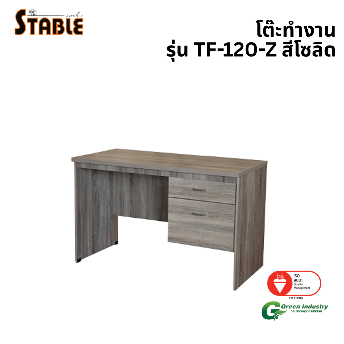 โต๊ะทำงานไม้ STABLE รุ่น TF-120-Z 120 ซม. สีโซลิด_0
